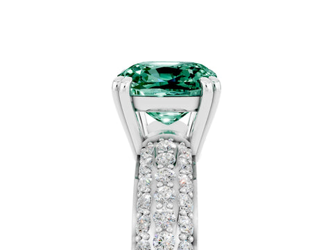 White gold Cushion Cut Cut Diamond Milgrain Marquise Band with Prong Setting_5