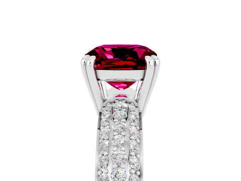 White gold Cushion Cut Cut Diamond Milgrain Marquise Band with Prong Setting_5