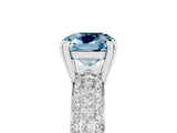 White gold Cushion Cut Cut Diamond Milgrain Marquise Band with Prong Setting_5