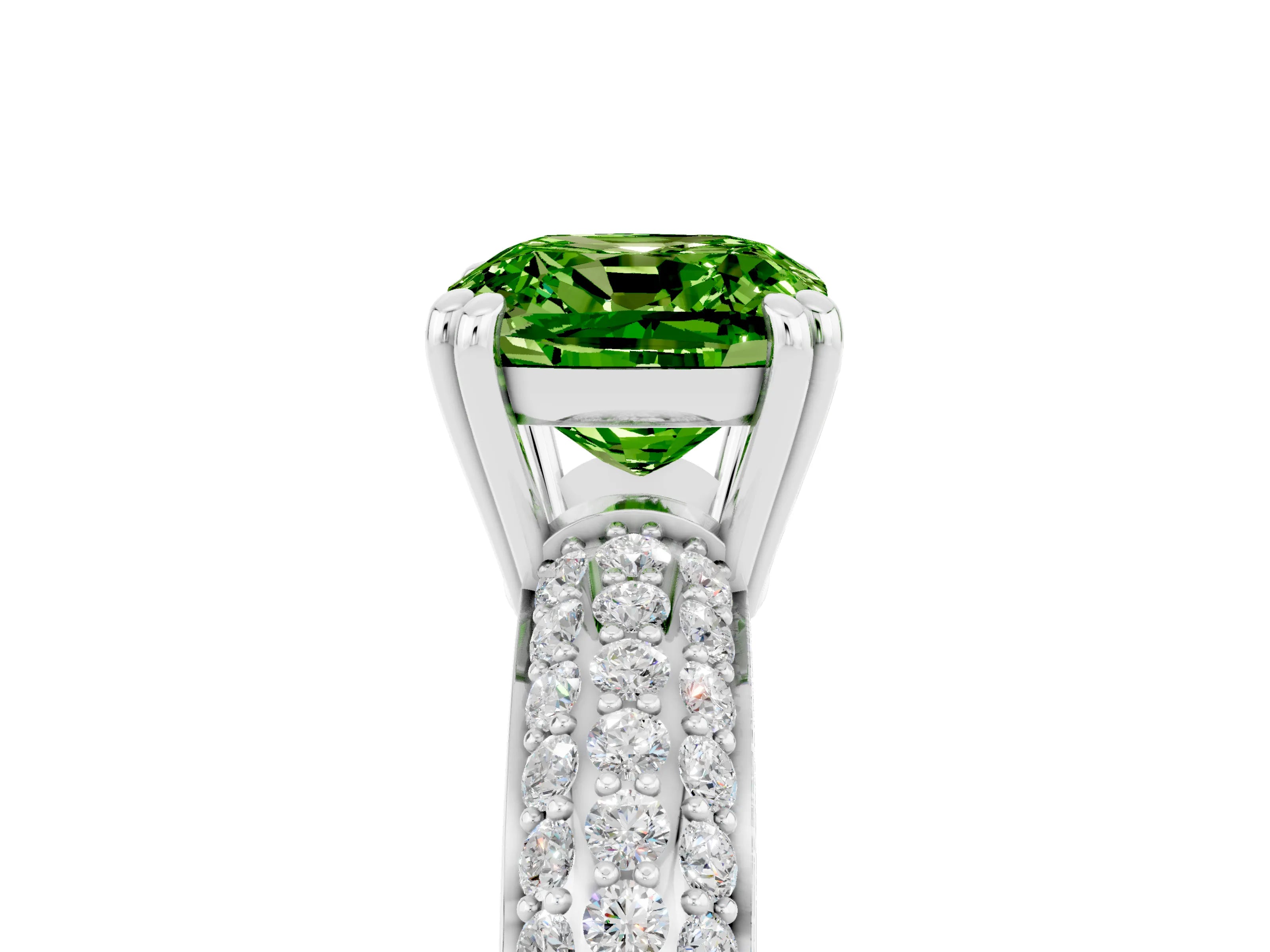 White gold Cushion Cut Cut Diamond Milgrain Marquise Band with Prong Setting_5