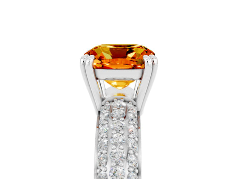 White gold Cushion Cut Cut Diamond Milgrain Marquise Band with Prong Setting_5