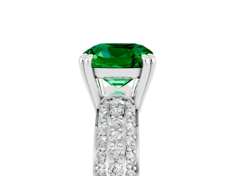 White gold Cushion Cut Cut Diamond Milgrain Marquise Band with Prong Setting_5