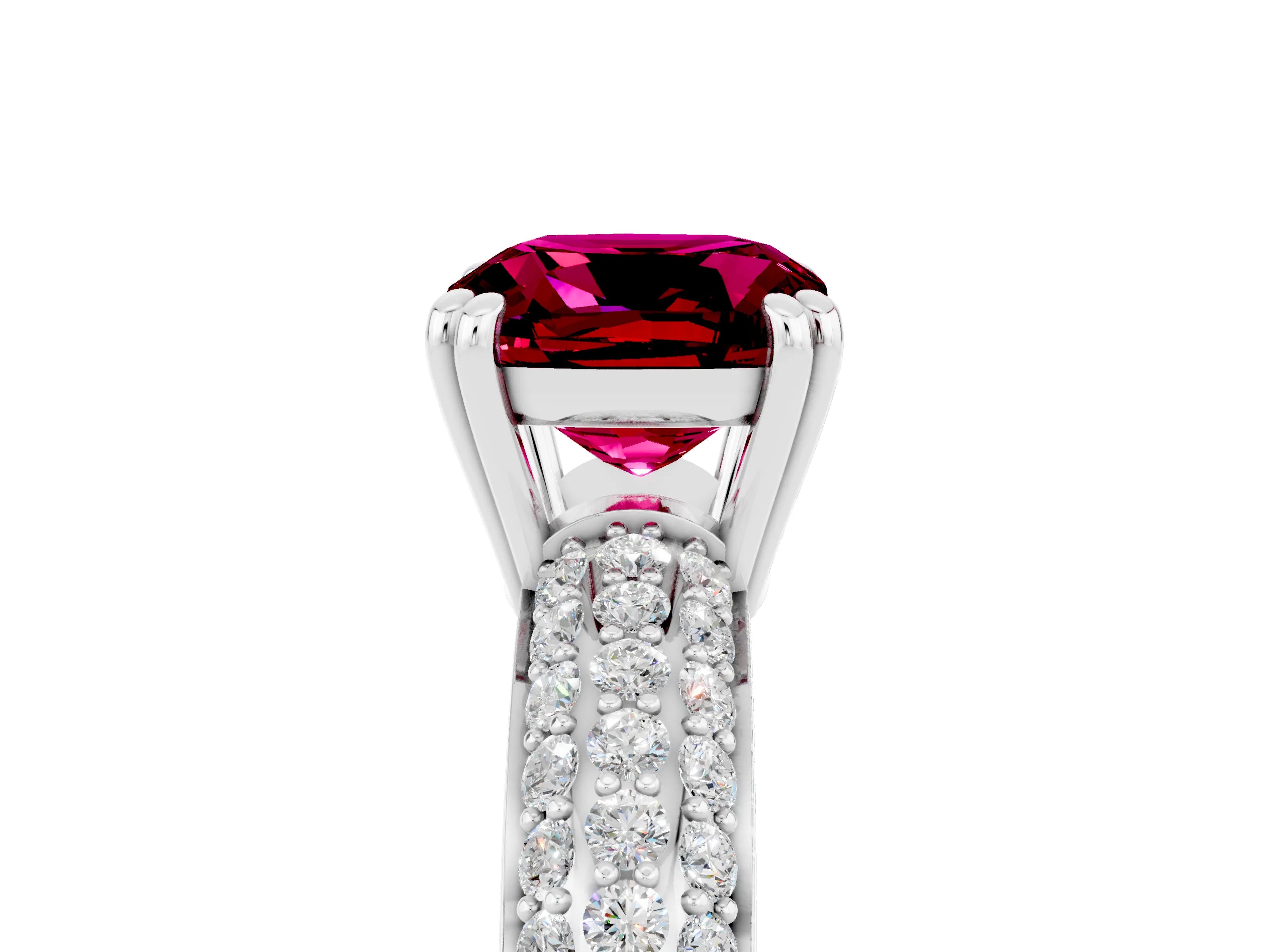 White gold Cushion Cut Cut Diamond Milgrain Marquise Band with Prong Setting_5