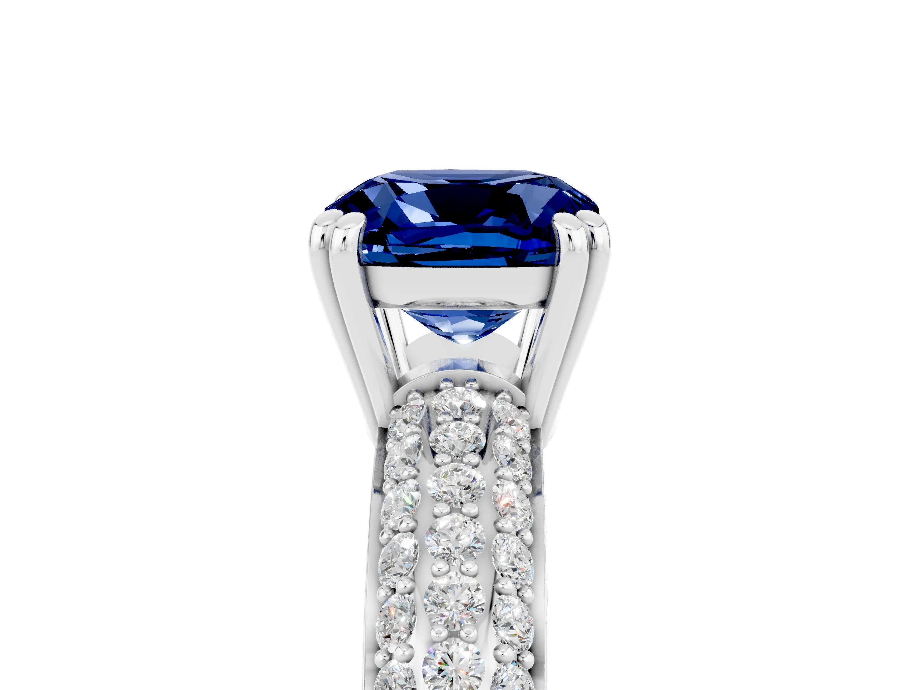 White gold Cushion Cut Cut Diamond Milgrain Marquise Band with Prong Setting_5
