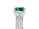 White gold Cushion Cut Cut Diamond Milgrain Marquise Band with Prong Setting_5