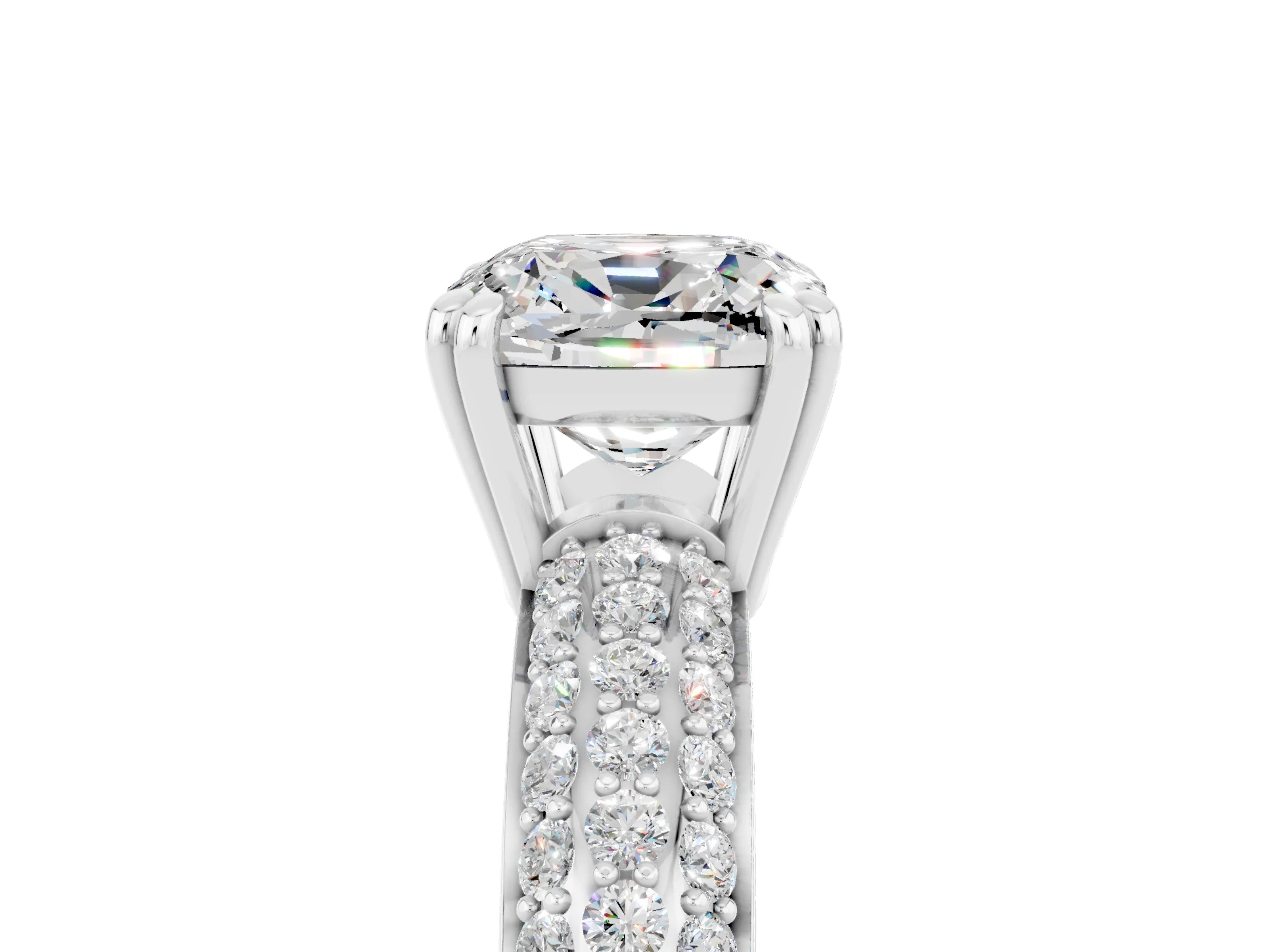 White gold Cushion Cut Cut Diamond Milgrain Marquise Band with Prong Setting_5