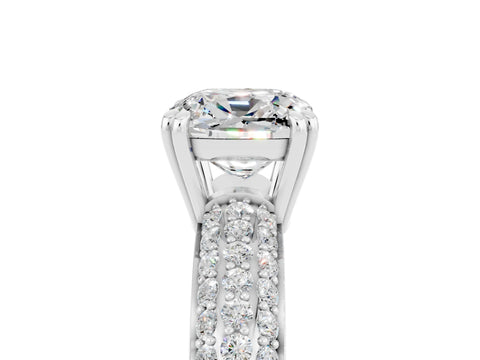White gold Cushion Cut Cut Diamond Milgrain Marquise Band with Prong Setting_5