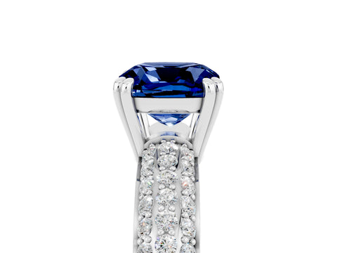 White gold Cushion Cut Cut Diamond Milgrain Marquise Band with Prong Setting_5