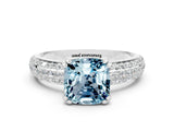 White gold Cushion Cut Cut Diamond Milgrain Marquise Band with Prong Setting