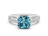 White gold Cushion Cut Cut Diamond Milgrain Marquise Band with Prong Setting