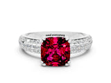 White gold Cushion Cut Cut Diamond Milgrain Marquise Band with Prong Setting