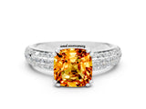 White gold Cushion Cut Cut Diamond Milgrain Marquise Band with Prong Setting