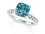 White gold Cushion Cut Cut Diamond Pavé Band with Four-Prong Setting_1