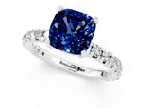 White gold Cushion Cut Cut Diamond Pavé Band with Four-Prong Setting_1