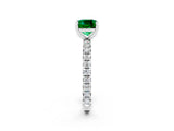 White gold Cushion Cut Cut Diamond Pavé Band with Four-Prong Setting_2