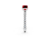 White gold Cushion Cut Cut Diamond Pavé Band with Four-Prong Setting_2