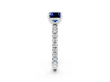 White gold Cushion Cut Cut Diamond Pavé Band with Four-Prong Setting_2