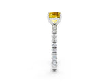 White gold Cushion Cut Cut Diamond Pavé Band with Four-Prong Setting_2