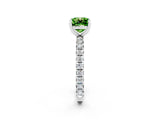 White gold Cushion Cut Cut Diamond Pavé Band with Four-Prong Setting_2