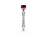 White gold Cushion Cut Cut Diamond Pavé Band with Four-Prong Setting_2