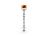 White gold Cushion Cut Cut Diamond Pavé Band with Four-Prong Setting_2