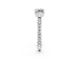 White gold Cushion Cut Cut Diamond Pavé Band with Four-Prong Setting_2