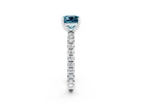White gold Cushion Cut Cut Diamond Pavé Band with Four-Prong Setting_2