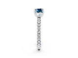White gold Cushion Cut Cut Diamond Pavé Band with Four-Prong Setting_2