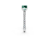 White gold Cushion Cut Cut Diamond Pavé Band with Four-Prong Setting_2