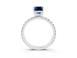 White gold Cushion Cut Cut Diamond Pavé Band with Four-Prong Setting_3