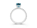 White gold Cushion Cut Cut Diamond Pavé Band with Four-Prong Setting_3