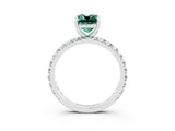 White gold Cushion Cut Cut Diamond Pavé Band with Four-Prong Setting_3