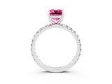 White gold Cushion Cut Cut Diamond Pavé Band with Four-Prong Setting_3