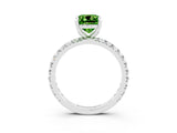 White gold Cushion Cut Cut Diamond Pavé Band with Four-Prong Setting_3