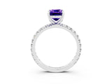 White gold Cushion Cut Cut Diamond Pavé Band with Four-Prong Setting_3