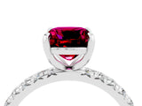 White gold Cushion Cut Cut Diamond Pavé Band with Four-Prong Setting_4