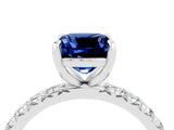 White gold Cushion Cut Cut Diamond Pavé Band with Four-Prong Setting_4
