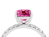 White gold Cushion Cut Cut Diamond Pavé Band with Four-Prong Setting_4