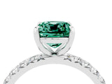 White gold Cushion Cut Cut Diamond Pavé Band with Four-Prong Setting_4