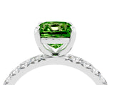 White gold Cushion Cut Cut Diamond Pavé Band with Four-Prong Setting_4