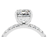 White gold Cushion Cut Cut Diamond Pavé Band with Four-Prong Setting_4
