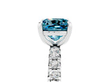 White gold Cushion Cut Cut Diamond Pavé Band with Four-Prong Setting_5
