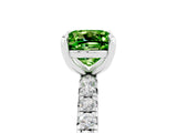 White gold Cushion Cut Cut Diamond Pavé Band with Four-Prong Setting_5