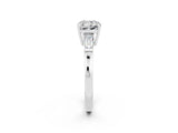 White gold Cushion Cut Cut Diamond Ring with Tapered Baguette Side Stones in Four-Prong Setting_2