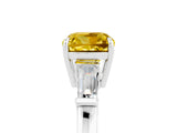 White gold Cushion Cut Cut Diamond Ring with Tapered Baguette Side Stones in Four-Prong Setting_5