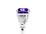 White gold Cushion Cut Cut Diamond Ring with Tapered Baguette Side Stones in Four-Prong Setting_5