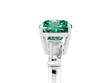 White gold Cushion Cut Cut Diamond Ring with Tapered Baguette Side Stones in Four-Prong Setting_5