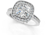 White gold Cushion Cut Cut Halo Pavé Diamond Ring_14
