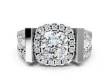 White gold Cushion Cut Cut Halo Split Shank Prong Set Ring_119