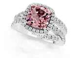 White gold Cushion Cut Cut Halo Split Shank Prong Setting Ring_13